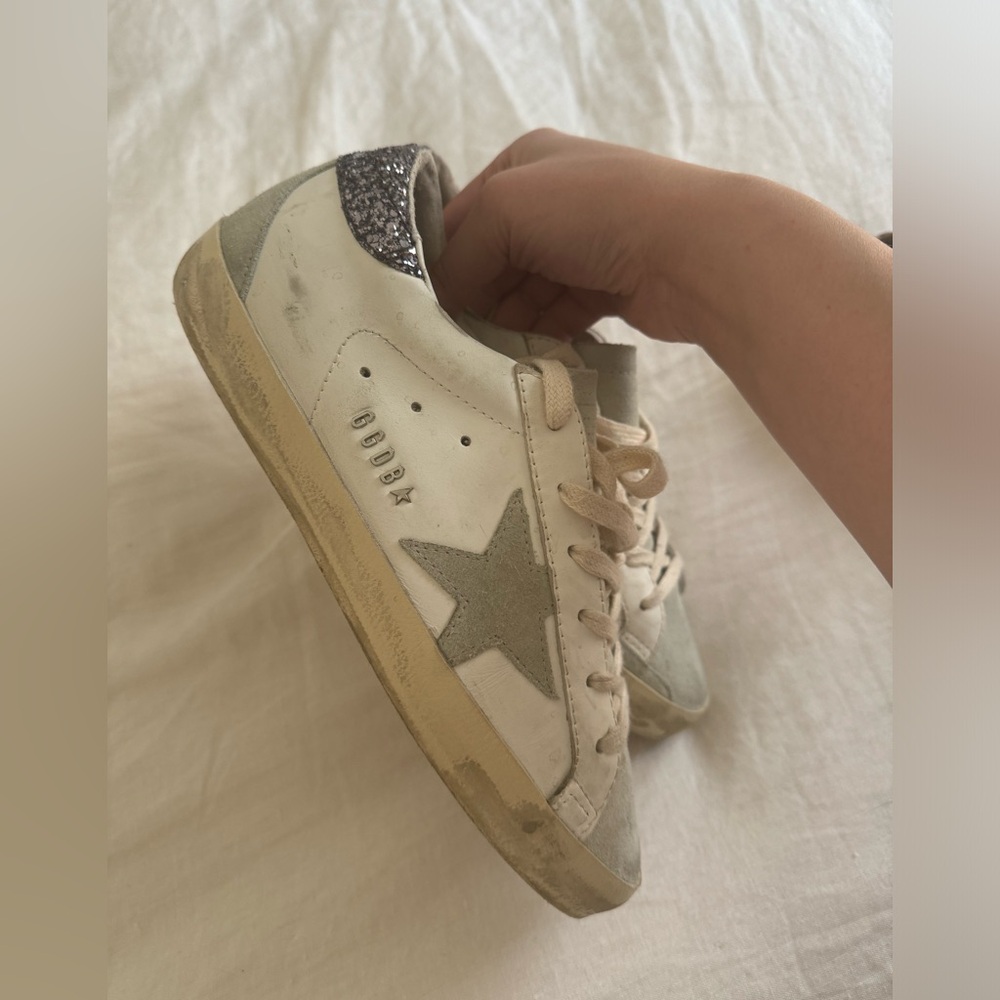 Golden Goose White and silver glitter